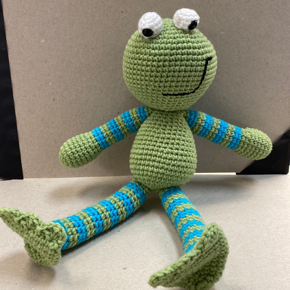 Cute Frog Hand made crochet Stuff animal